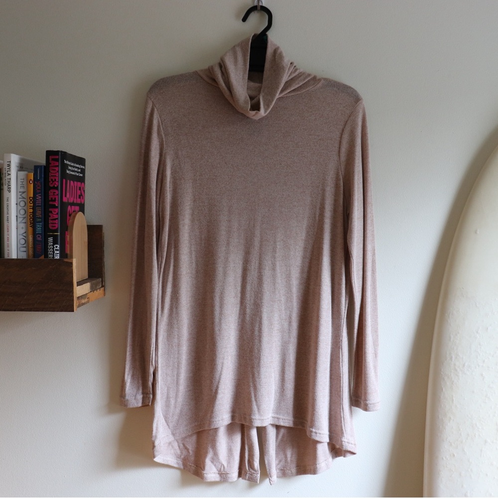 Atmosphere, tan turtleneck, long sleeve sweater